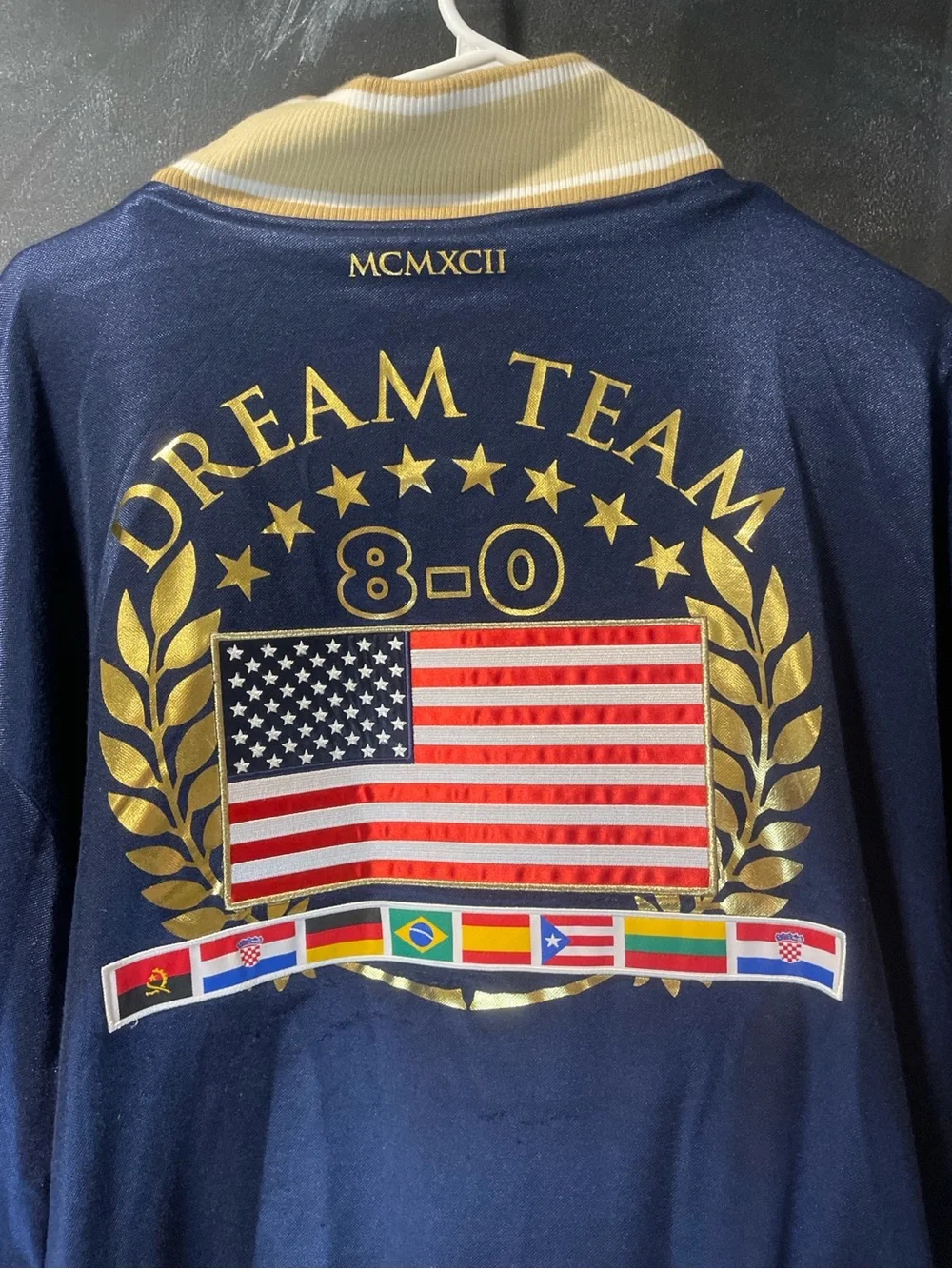 Nike USA Basketball Dream Team 1992 Olympics 8-0 Jacket XL Navy Gold